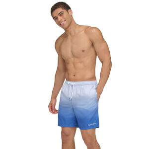 Calvin Klein Men Gradient Dot Print 7" Volley Swim Trunks Blue Size S